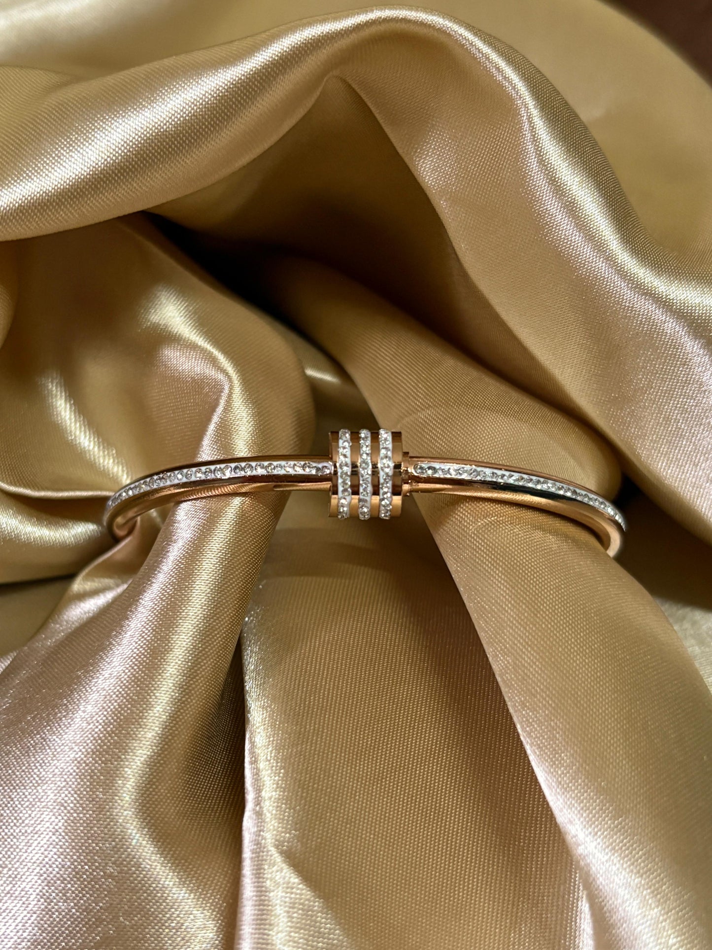 Gold Plated Crystal Studded Bracelet for Girls and Women