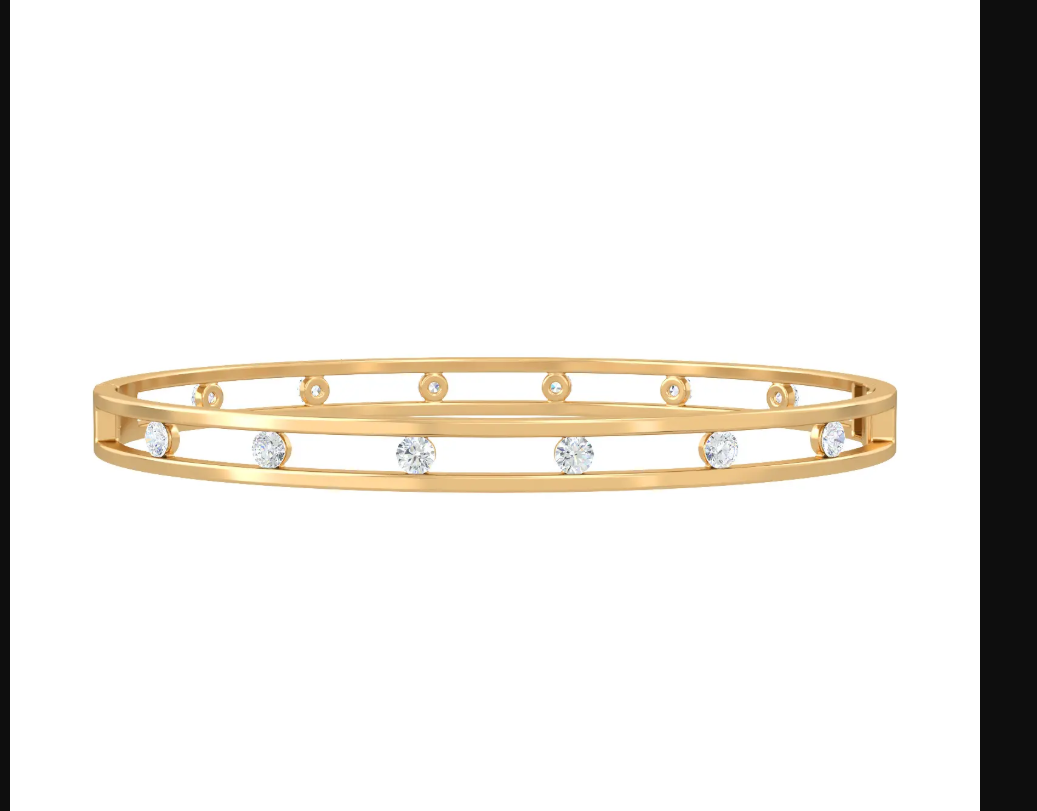 Double-Band Diamond Cutout Bangle