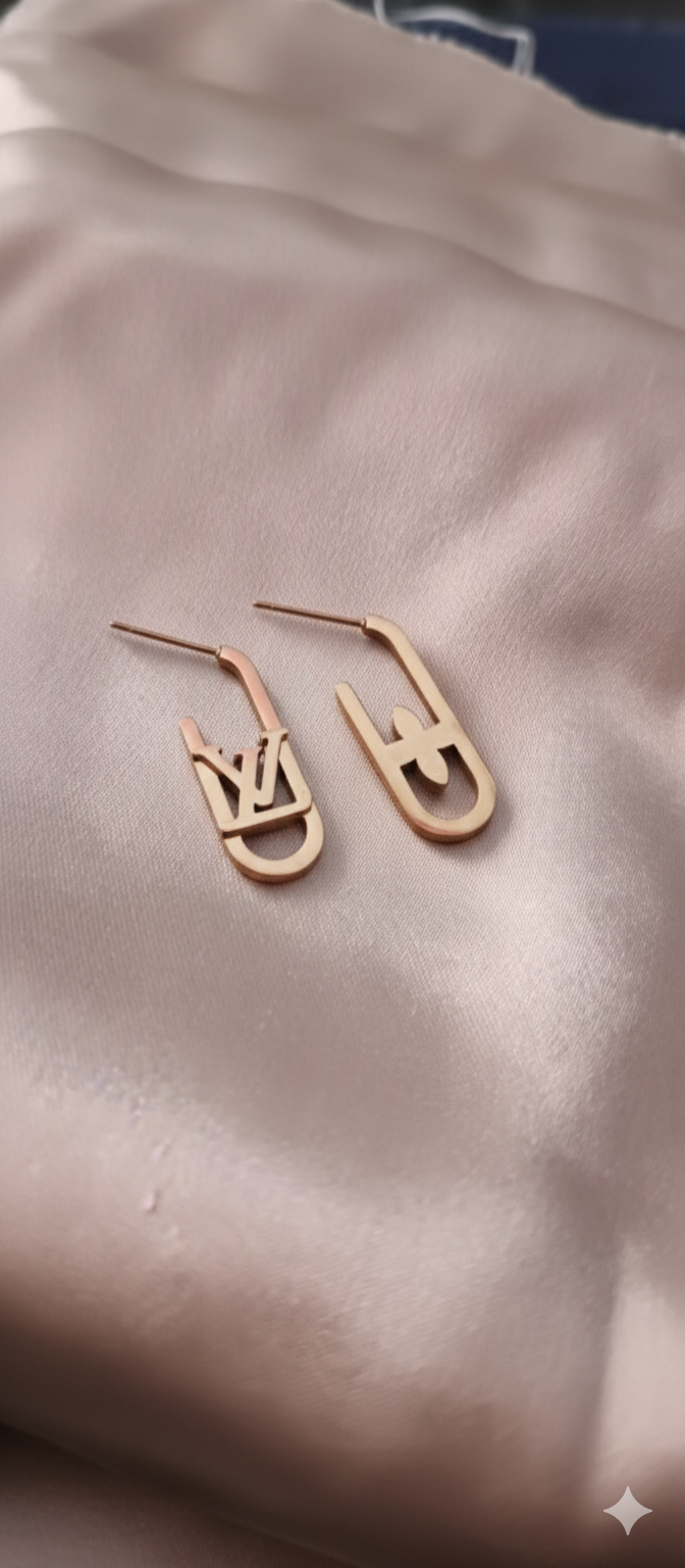 Monogram Drop Hoop Earrings