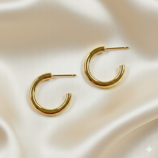 Classic Chunky Gold Hoop Earrings