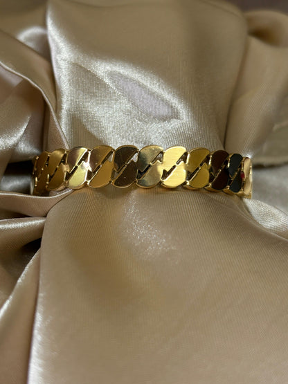 Women's Cuban Link Chain Bracelet, Gold-Plated Stainless Steel, Polished Finish