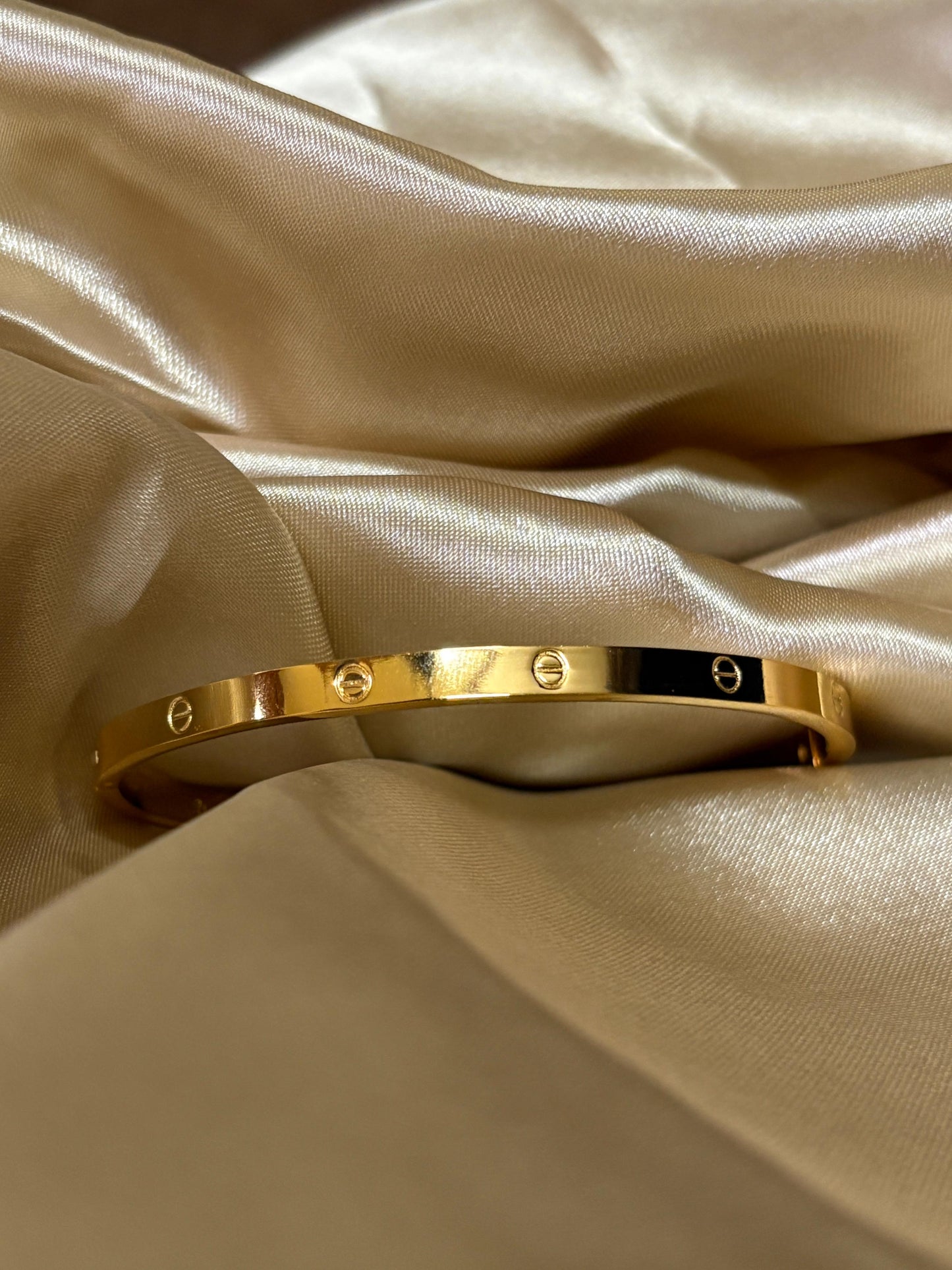 Classic Stainless Steel Toned Love Band Bracelet | Anti-Tarnish, Cubic Zirconia Studded Bangle Kada