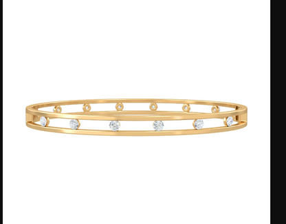 Double-Band Diamond Cutout Bangle